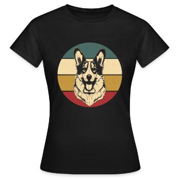Corgi gallois - T-shirt Femme - noir - Devant - AI Model Female 172 dark (172cm)