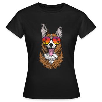 Corgi gallois - T-shirt Femme - noir - Devant - AI Model Female 172 dark (172cm)