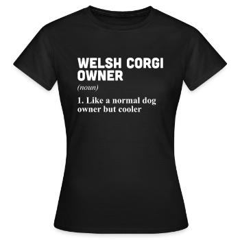 Corgi gallois - T-shirt Femme - noir - Devant - AI Model Female 172 dark (172cm)