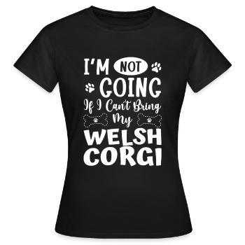 Corgi gallois - T-shirt Femme - noir - Devant - AI Model Female 172 dark (172cm)