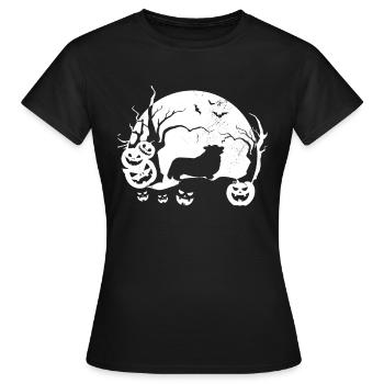 Corgi gallois - T-shirt Femme - noir - Devant - AI Model Female 172 dark (172cm)