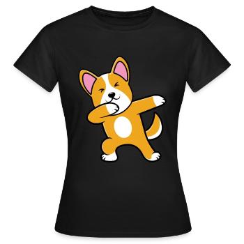 Corgi gallois - T-shirt Femme - noir - Devant - AI Model Female 172 dark (172cm)