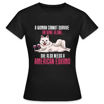 Esquimau d’Amérique - T-shirt Femme - noir - Devant - AI Model Female 172 dark (172cm)