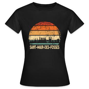 Saint-Maur-des-Fossés - T-shirt Femme - noir - Devant - AI Model Female 172 dark (172cm)