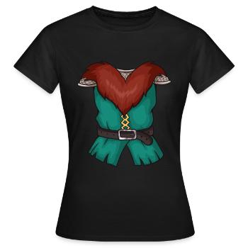 Costume viking - T-shirt Femme - noir - Devant - AI Model Female 172 dark (172cm)