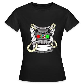 Costume d’astronaute - T-shirt Femme - noir - Devant - AI Model Female 172 dark (172cm)