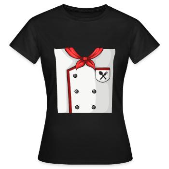 Costume de cuisine - T-shirt Femme - noir - Devant - AI Model Female 172 dark (172cm)