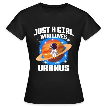 Mädchen Uranus Geschenk - Frauen T-Shirt - Schwarz - Vorne - AI Model Female 172 dark (172cm)