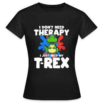 T-Rex - Frauen T-Shirt - Schwarz - Vorne - AI Model Female 172 dark (172cm)