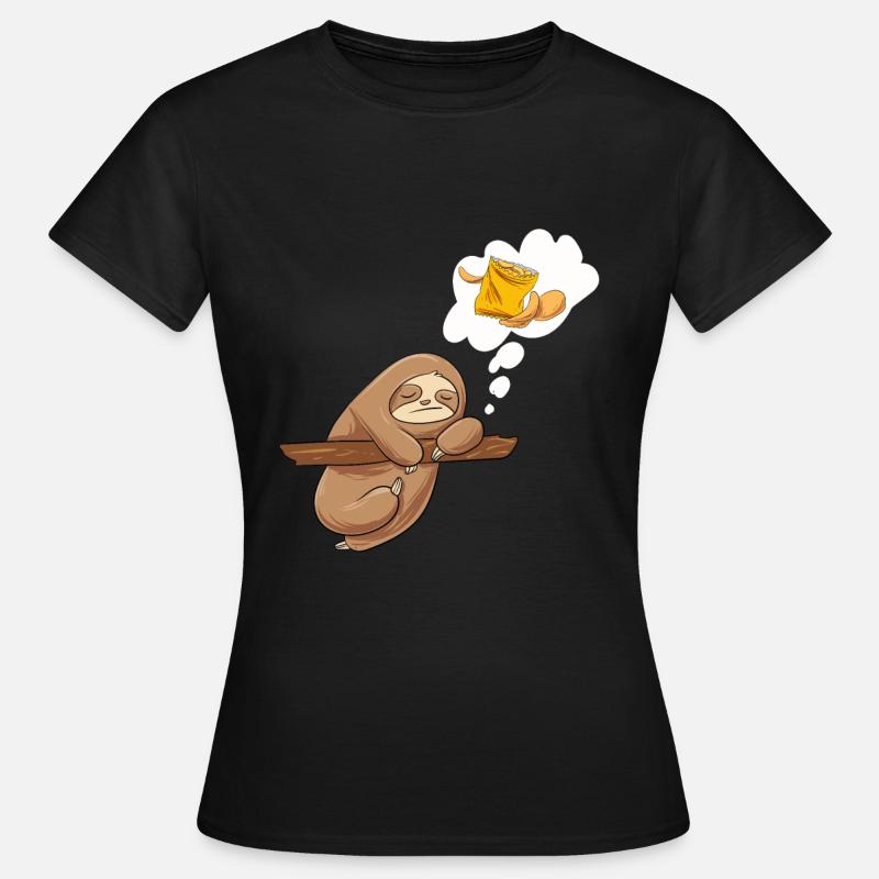 Chips Essen Snacks Süßigkeiten Geschenk - Frauen T-Shirt - Schwarz