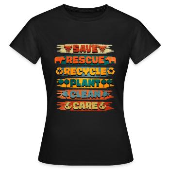 Recyclage - T-shirt Femme - noir - Devant - AI Model Female 172 dark (172cm)