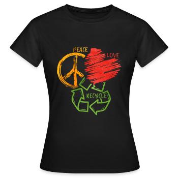 Recyclage - T-shirt Femme - noir - Devant - AI Model Female 172 dark (172cm)