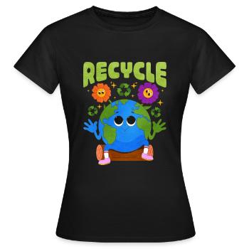 Recyclage - T-shirt Femme - noir - Devant - AI Model Female 172 dark (172cm)