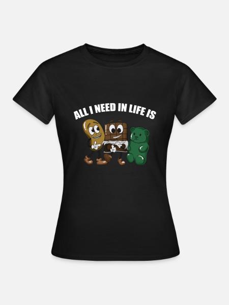 Chips, chocolate and gummy bears - Women's T-Shirt - black