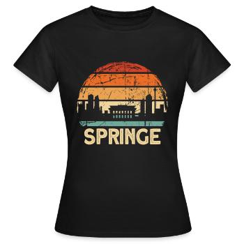 Springe - Frauen T-Shirt - Schwarz - Vorne - AI Model Female 172 dark (172cm)