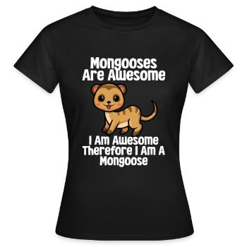 Mangoustes Mangoustes Suricates - T-shirt Femme - noir - Devant - AI Model Female 172 dark (172cm)