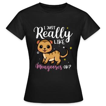 Mangoustes Mangoustes Suricates - T-shirt Femme - noir - Devant - AI Model Female 172 dark (172cm)