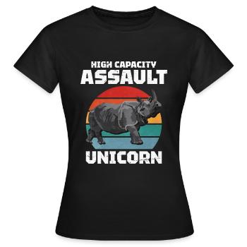 Nashorn - Frauen T-Shirt - Schwarz - Vorne - AI Model Female 172 dark (172cm)
