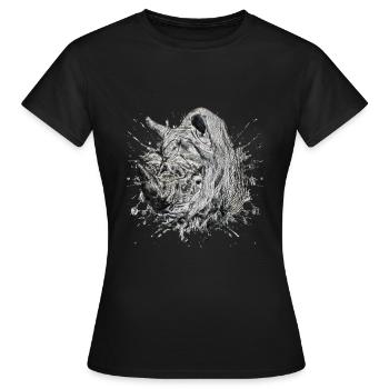 Nashorn - Frauen T-Shirt - Schwarz - Vorne - AI Model Female 172 dark (172cm)