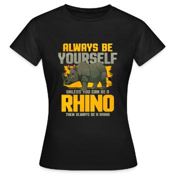 Rhinocéros - T-shirt Femme - noir - Devant - AI Model Female 172 dark (172cm)