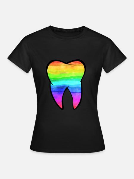 Zahn Zähne Zahnarzt Zahnmedizinische Angestellte - T-shirt dam - svart