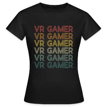 Virtual Reality VR Geschenk - Frauen T-Shirt - Schwarz - Vorne - AI Model Female 172 dark (172cm)