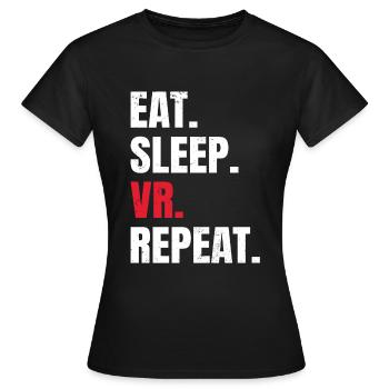 Virtual Reality VR Geschenk - Frauen T-Shirt - Schwarz - Vorne - AI Model Female 172 dark (172cm)