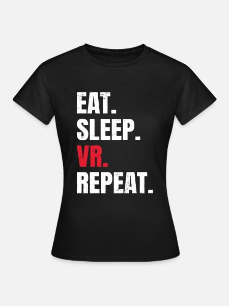 Virtual Reality VR Geschenk - Frauen T-Shirt - Schwarz
