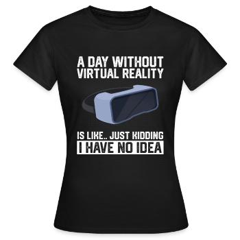 Virtual Reality VR Geschenk - Frauen T-Shirt - Schwarz - Vorne - AI Model Female 172 dark (172cm)