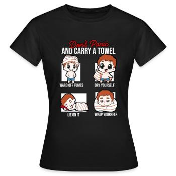 Serviette Holiday Holiday - T-shirt Femme - noir - Devant - AI Model Female 172 dark (172cm)