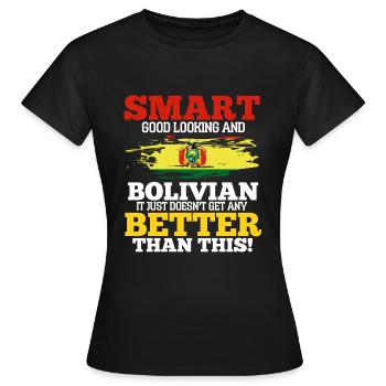 Bolivien - Frauen T-Shirt - Schwarz - Vorne - AI Model Female 172 dark (172cm)
