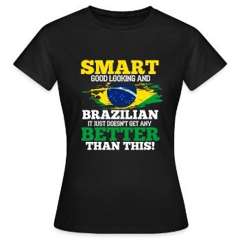 Brazil - Women's T-Shirt - black - Front - AI Model Female 172 dark (172cm)