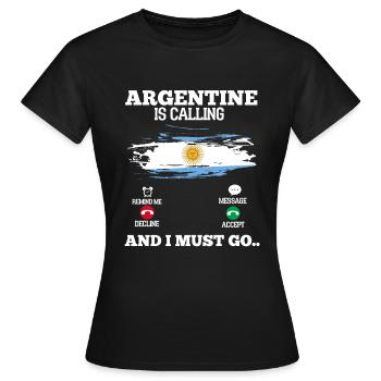 Argentina - Women's T-Shirt - black - Front - AI Model Female 172 dark (172cm)