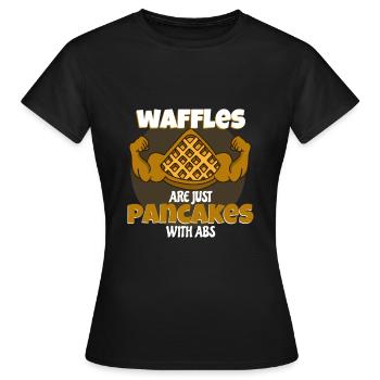Waffle - Women's T-Shirt - black - Front - AI Model Female 172 dark (172cm)