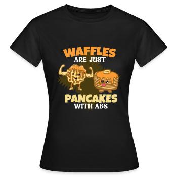 Waffle - Women's T-Shirt - black - Front - AI Model Female 172 dark (172cm)