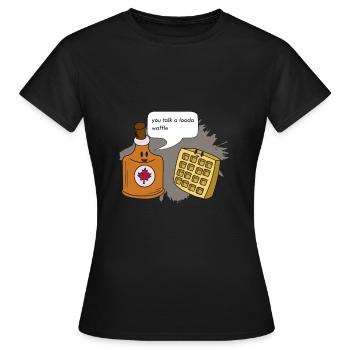 Waffle - Women's T-Shirt - black - Front - AI Model Female 172 dark (172cm)