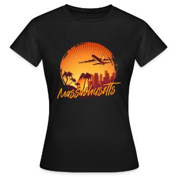 Massachusetts - Frauen T-Shirt - Schwarz - Vorne - AI Model Female 172 dark (172cm)