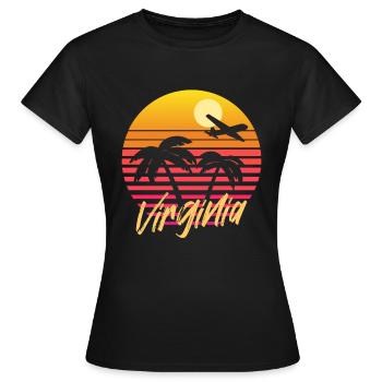 Virginia - Frauen T-Shirt - Schwarz - Vorne - AI Model Female 172 dark (172cm)