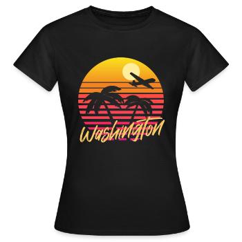 Washington - T-shirt Femme - noir - Devant - AI Model Female 172 dark (172cm)