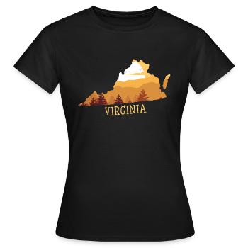 Virginia - Frauen T-Shirt - Schwarz - Vorne - AI Model Female 172 dark (172cm)