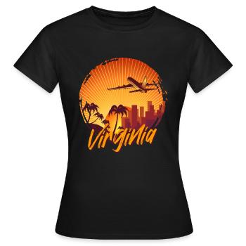 Virginia - Frauen T-Shirt - Schwarz - Vorne - AI Model Female 172 dark (172cm)