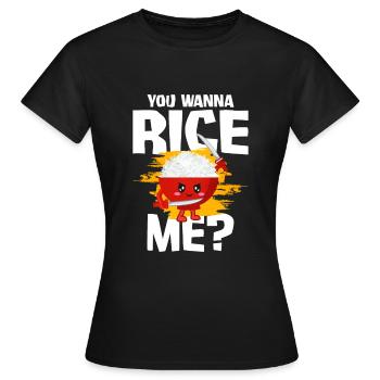 Riz - T-shirt Femme - noir - Devant - AI Model Female 172 dark (172cm)