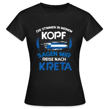 Kreta - Frauen T-Shirt - Schwarz - Vorne - AI Model Female 172 dark (172cm)