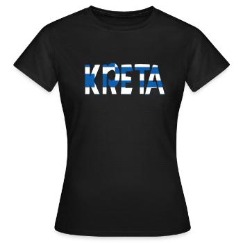 Kreta - Frauen T-Shirt - Schwarz - Vorne - AI Model Female 172 dark (172cm)