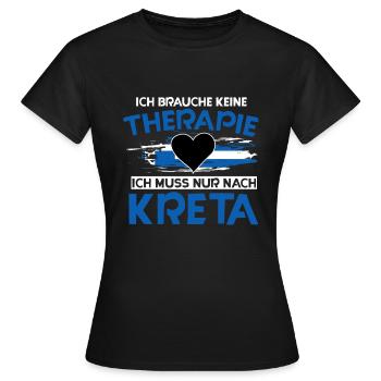 Kreta - Frauen T-Shirt - Schwarz - Vorne - AI Model Female 172 dark (172cm)