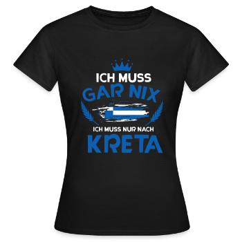Kreta - Frauen T-Shirt - Schwarz - Vorne - AI Model Female 172 dark (172cm)