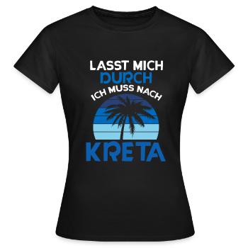 Kreta - Frauen T-Shirt - Schwarz - Vorne - AI Model Female 172 dark (172cm)