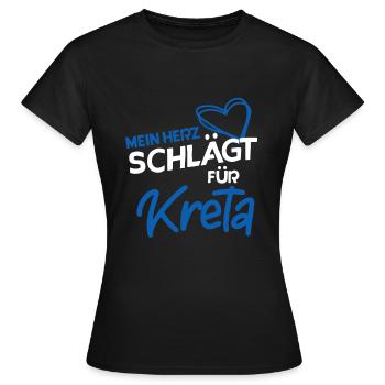 Kreta - Frauen T-Shirt - Schwarz - Vorne - AI Model Female 172 dark (172cm)
