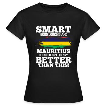 Mauritius - Frauen T-Shirt - Schwarz - Vorne - AI Model Female 172 dark (172cm)