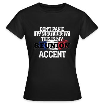 Réunion - T-shirt Femme - noir - Devant - AI Model Female 172 dark (172cm)